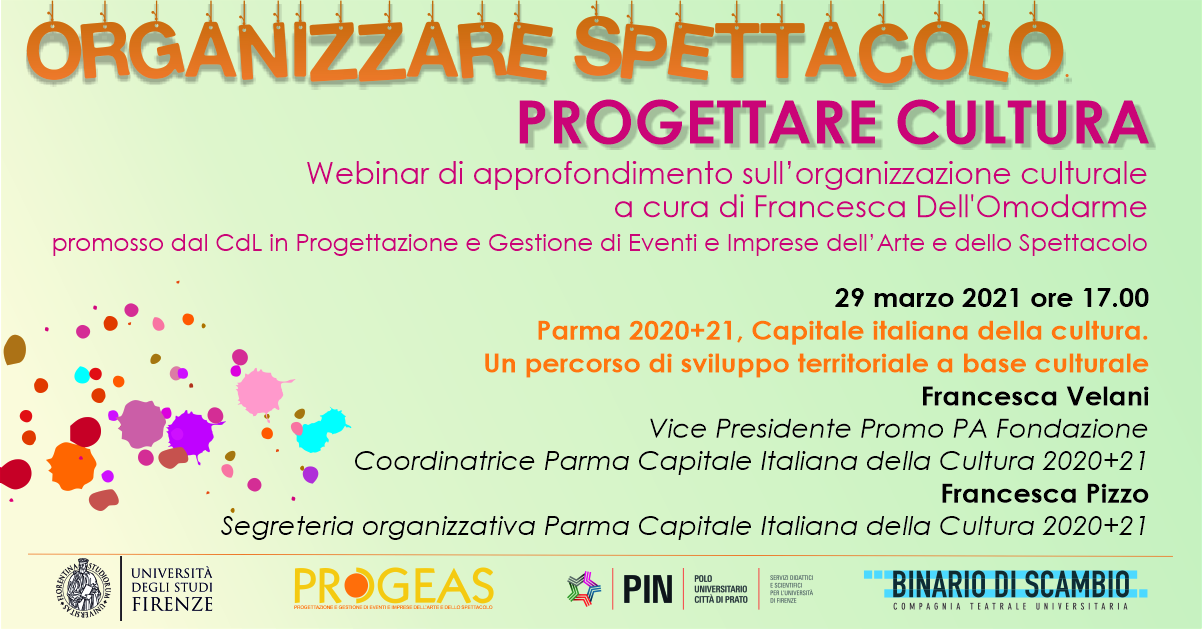 29 marzo – 2° appuntamento del ciclo ‘Organizzare spettacolo – Progettare cultura’