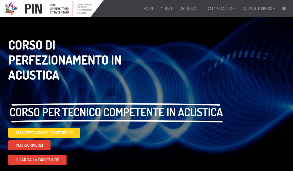 Ultimi 3 giorni per potersi iscrivere al corso di perfezionamento in Acustica