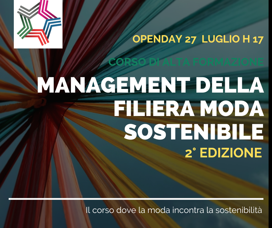 27 luglio Open Day online 2° edizione di Management della Filiera Moda Sostenibile