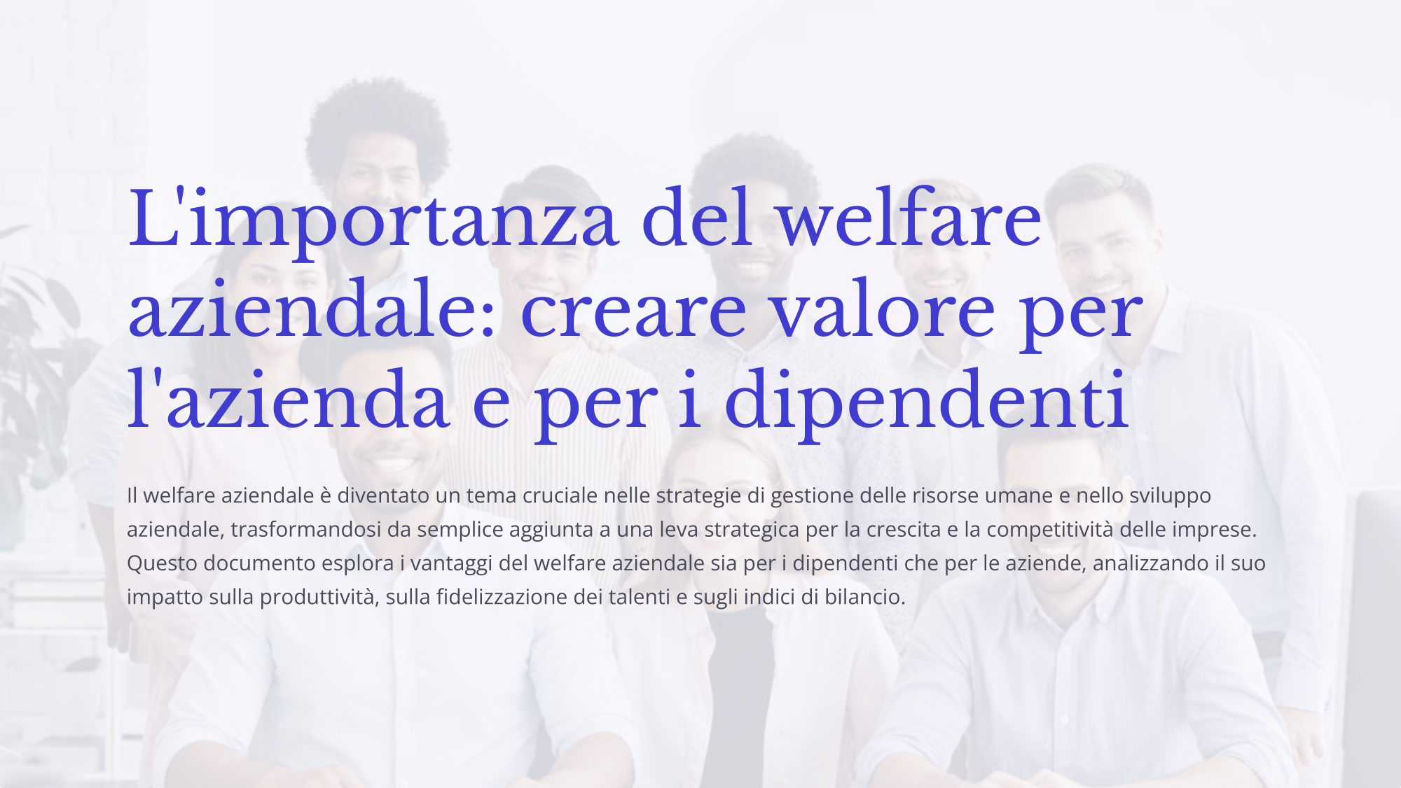 Welfare aziendale e crescita economica