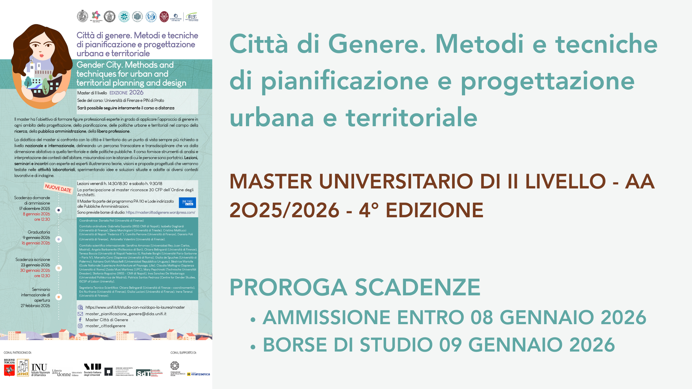 master citta di genere 25 proroga