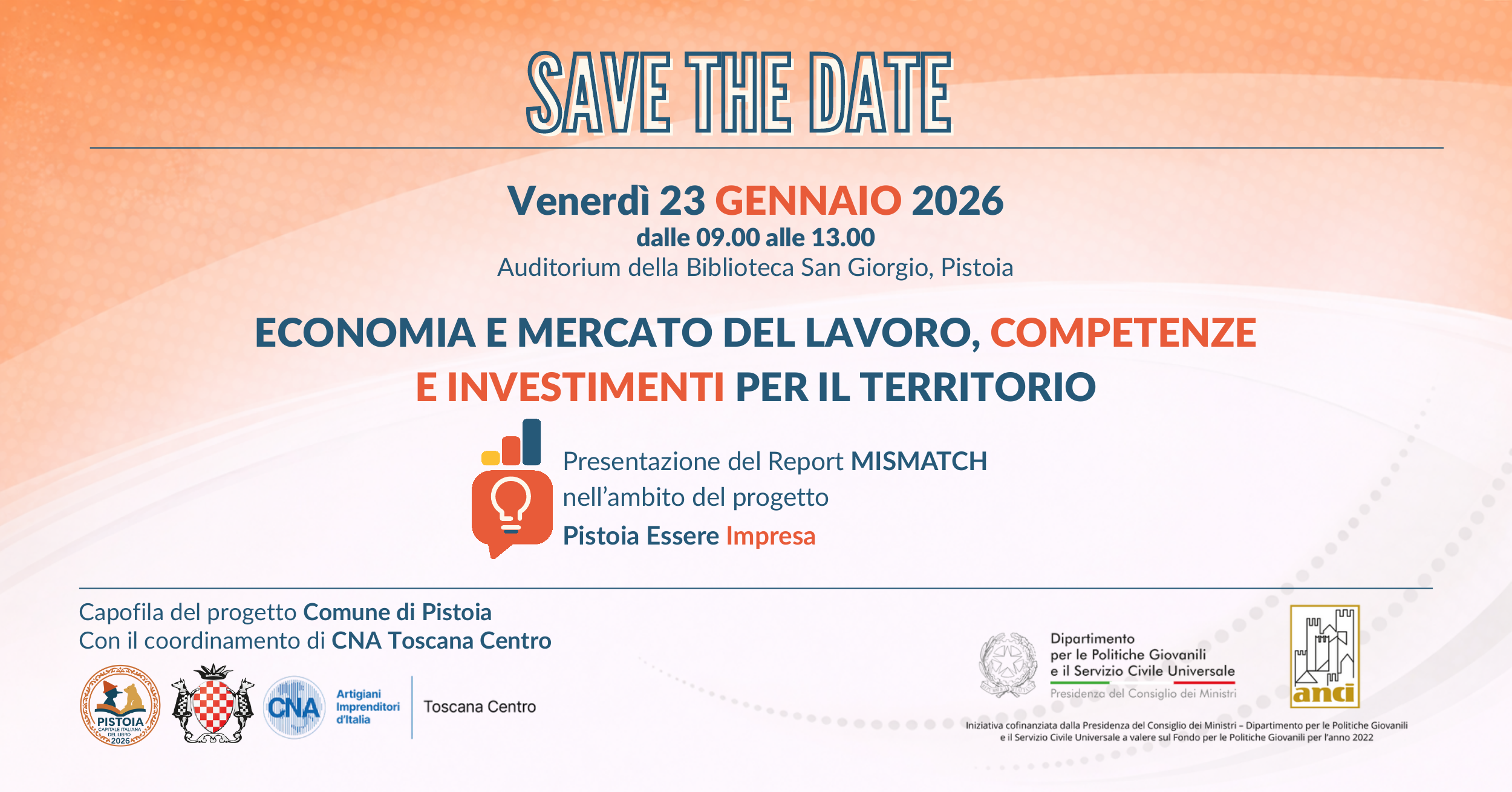 Save the date 23 gennaio 2026