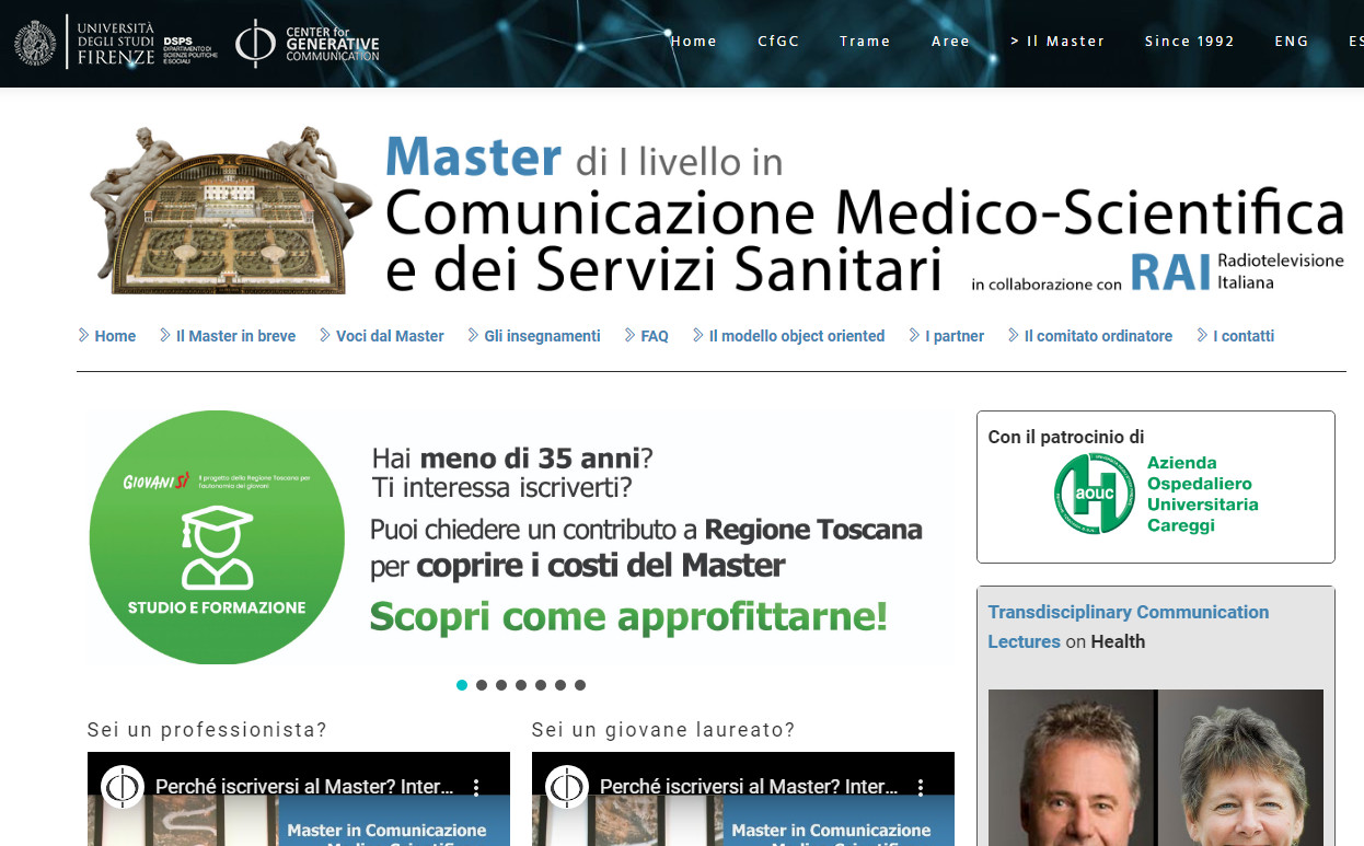 Master in Comunicazione Medico-Scientifica e dei Servizi Sanitari