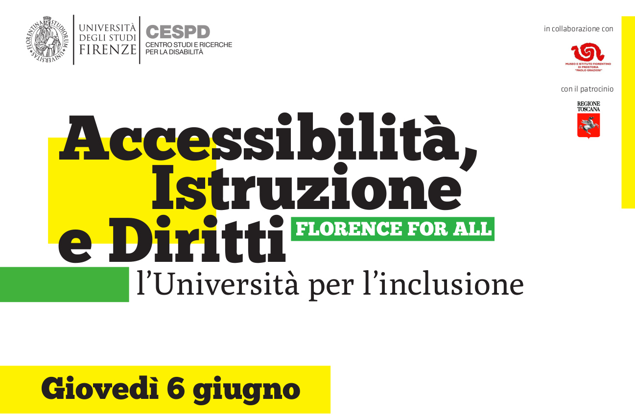 Giovedì 6 giugno – Convegno Altre Disabilità al PIN Polo Universitario “Città di Prato”